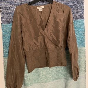 Banana Republic Silk blouse/Smocking detail